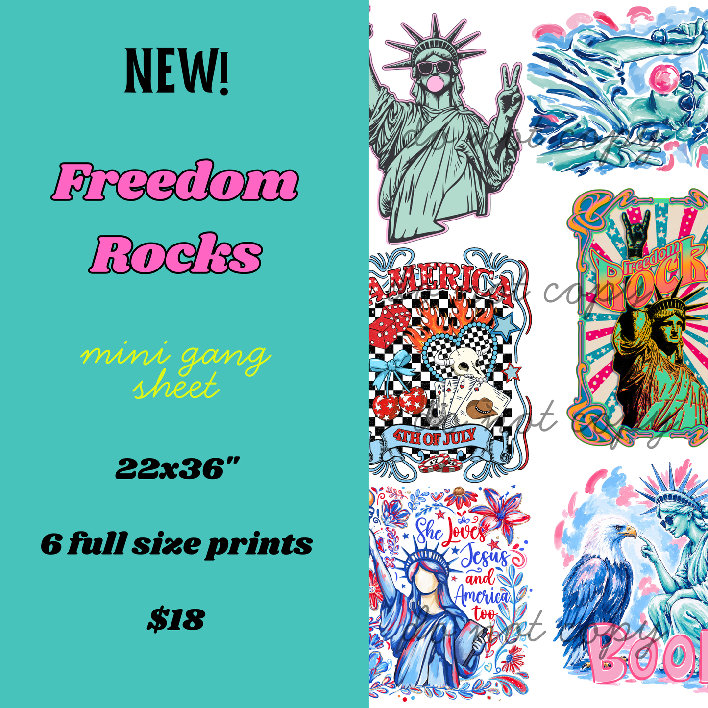 Freedom Rocks Mini Gang Sheet