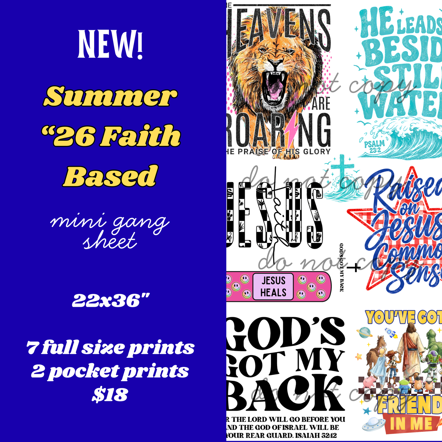 Summer '26 Faith-Based Mini Gang Sheet