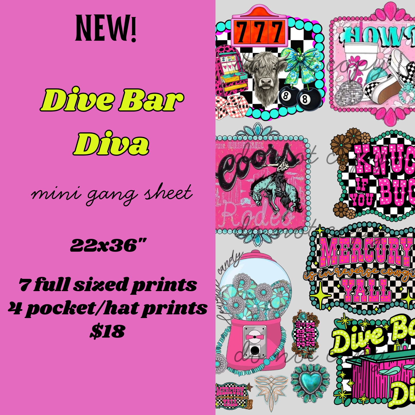 Dive Bar Diva Mini Gang Sheet