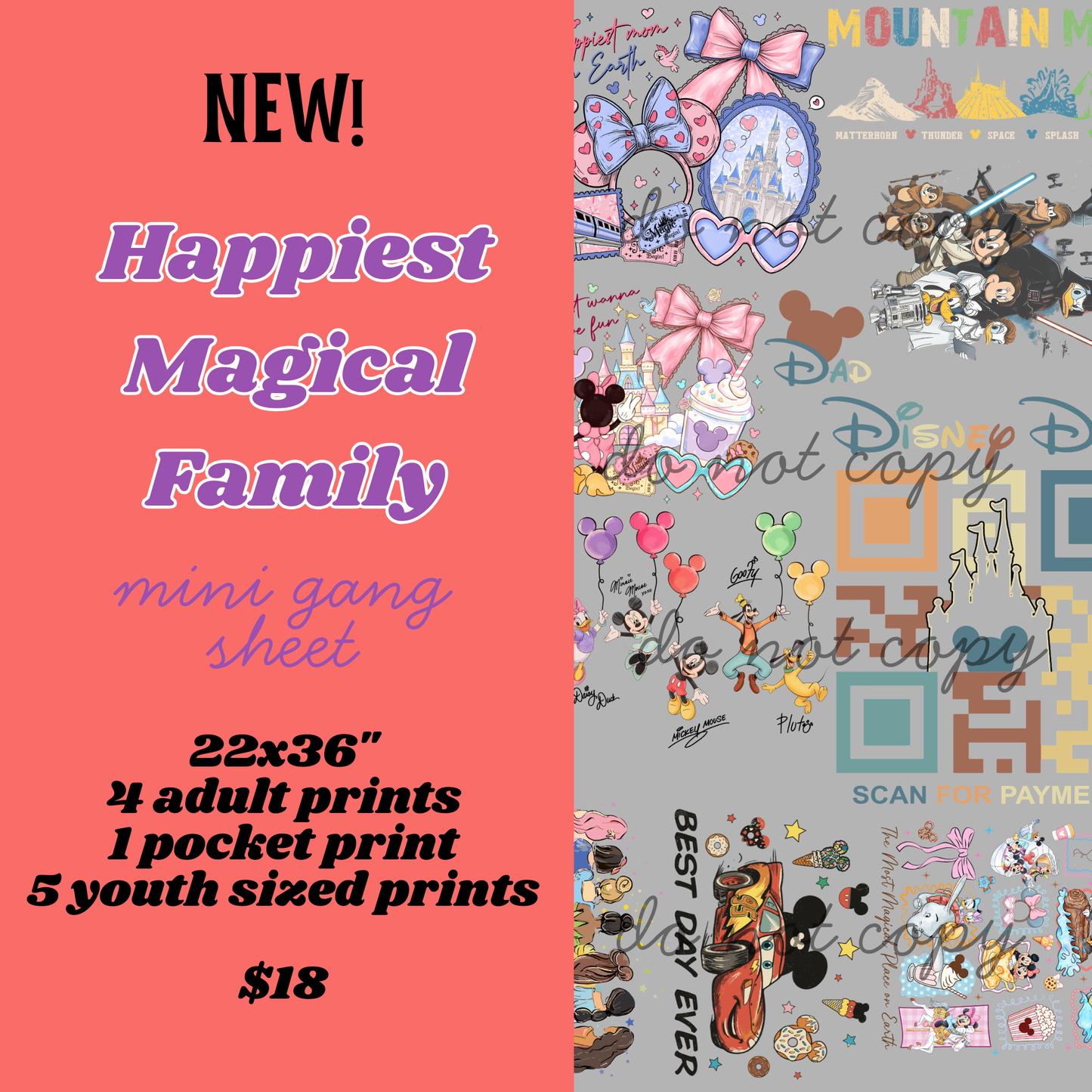 Happiest Magical Family Mini Gang Sheet