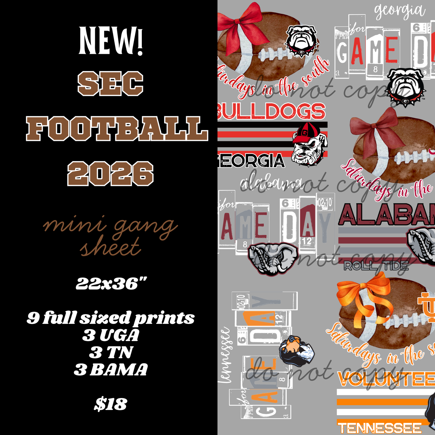 SEC Football '26 Mini Gang Sheet