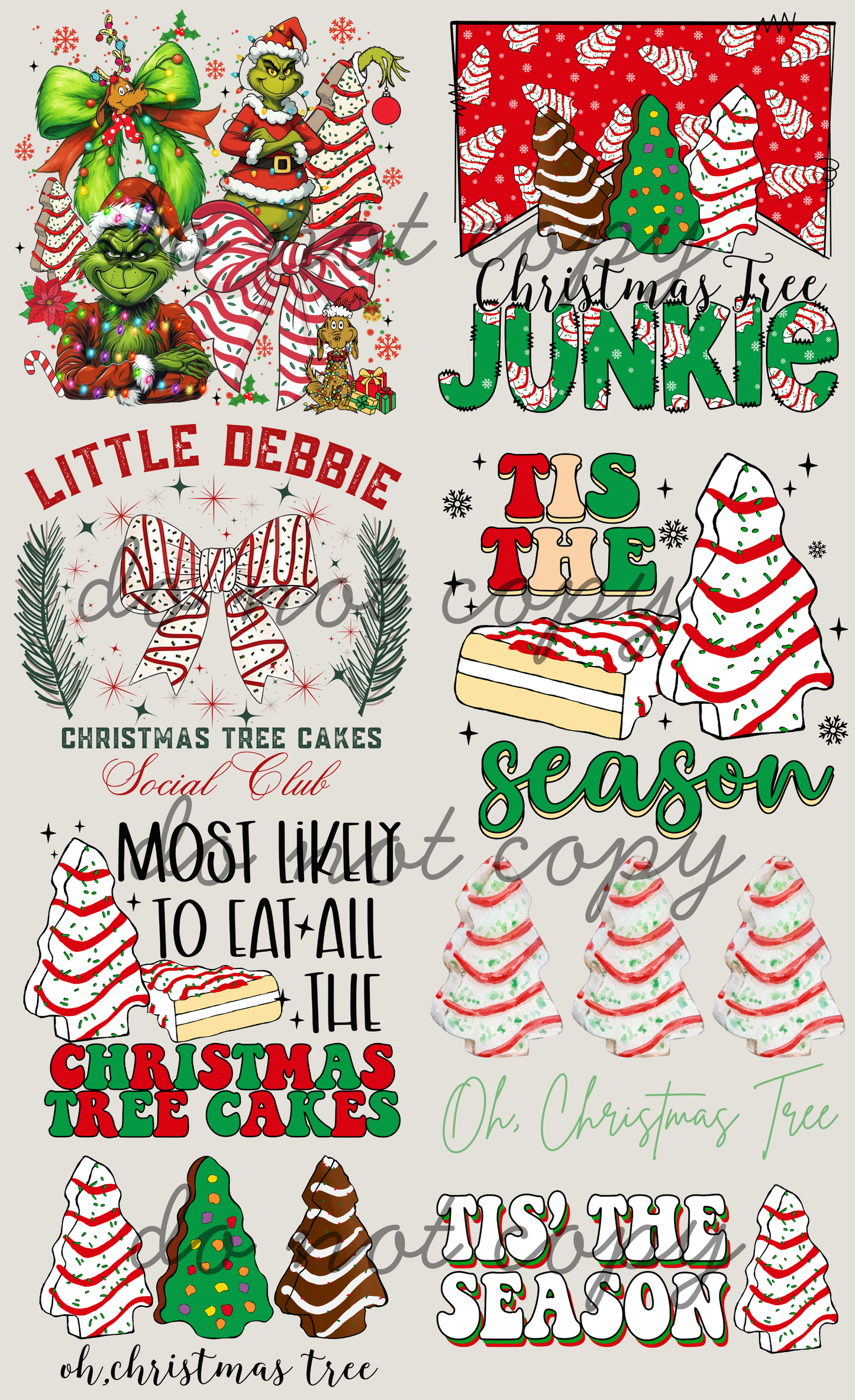 Christmas Cakes Pre-Made Gang Sheet