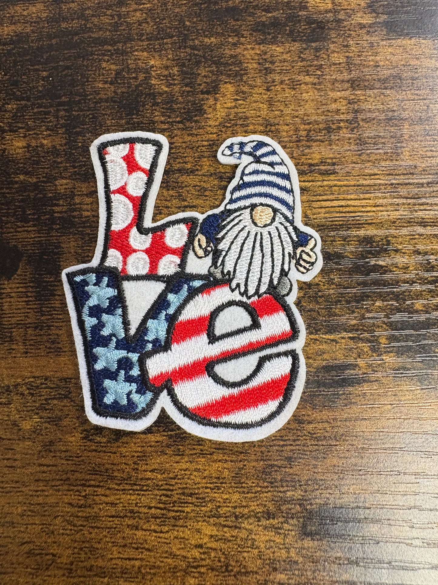 American LOVE gnome hat patch