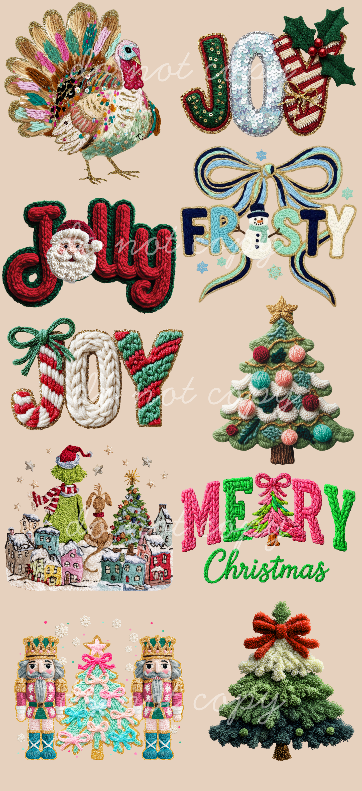 Holiday Faux Chenille 48" Pre-Made Gang Sheet