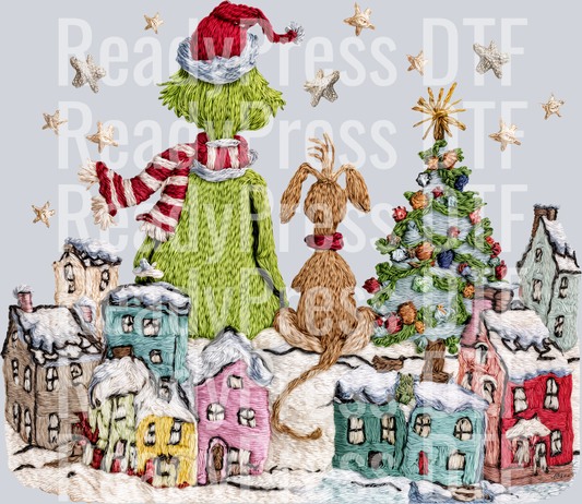 Faux Embroidered Green Guy