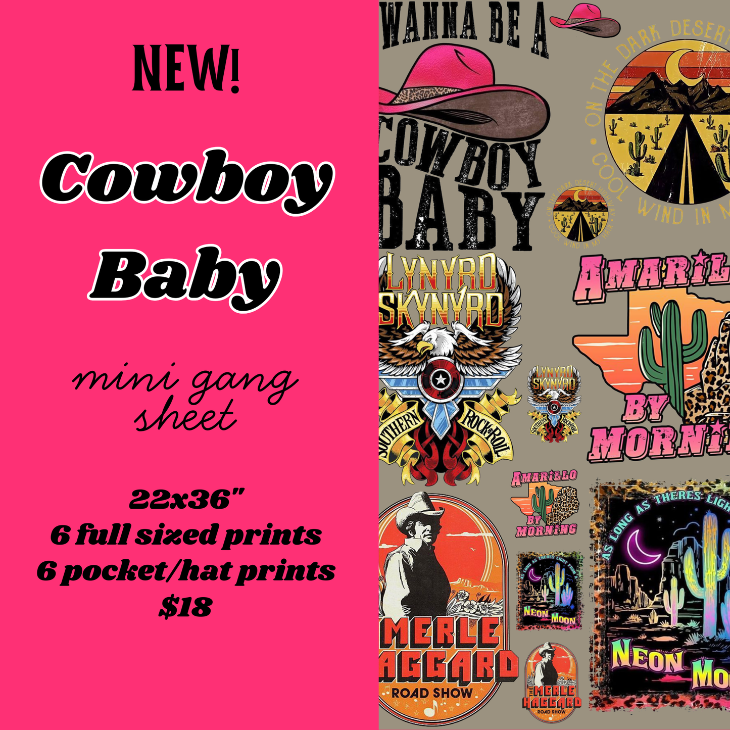 Cowboy Baby Mini Gang Sheet