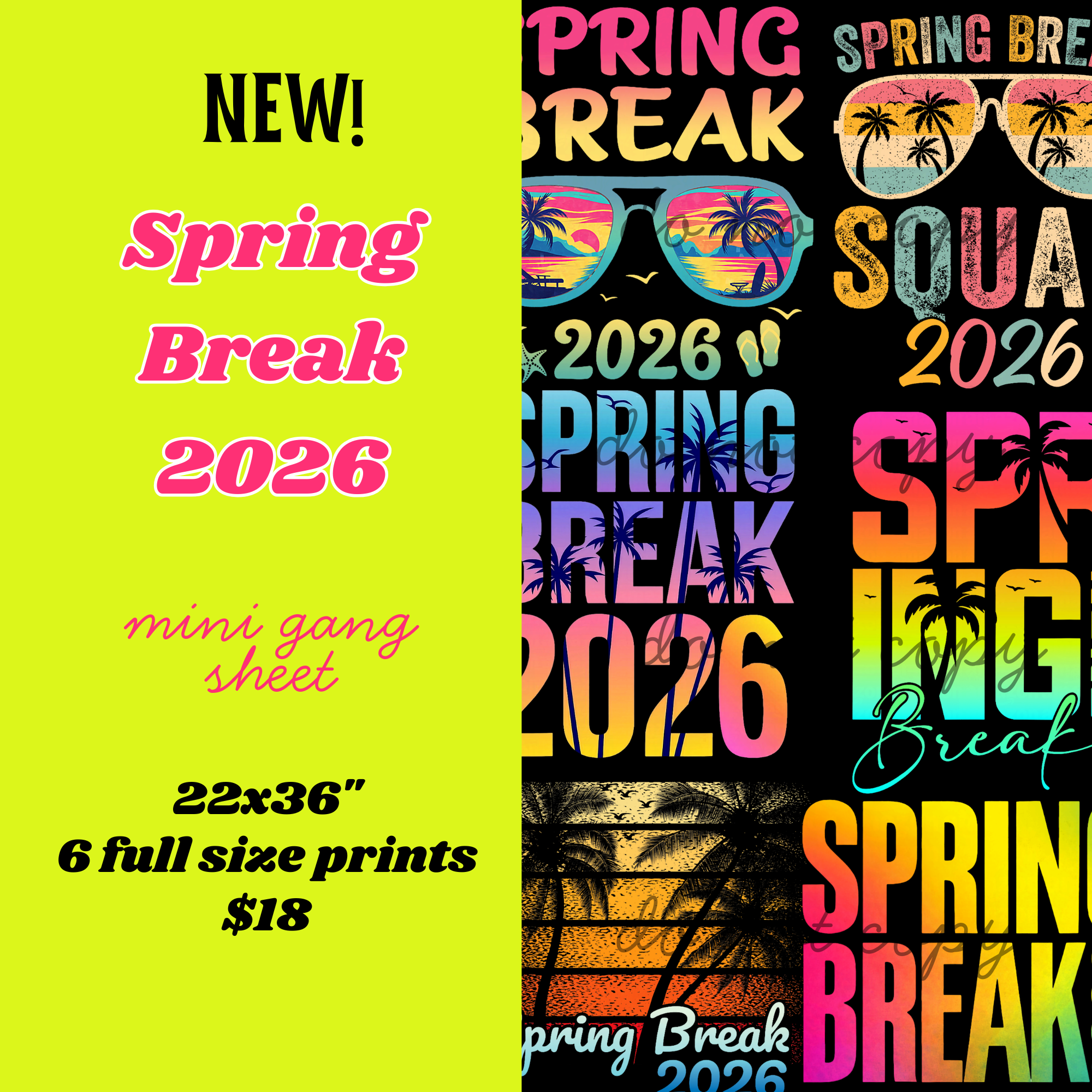 Spring Break Mini Gang Sheet – ReadyPress DTF