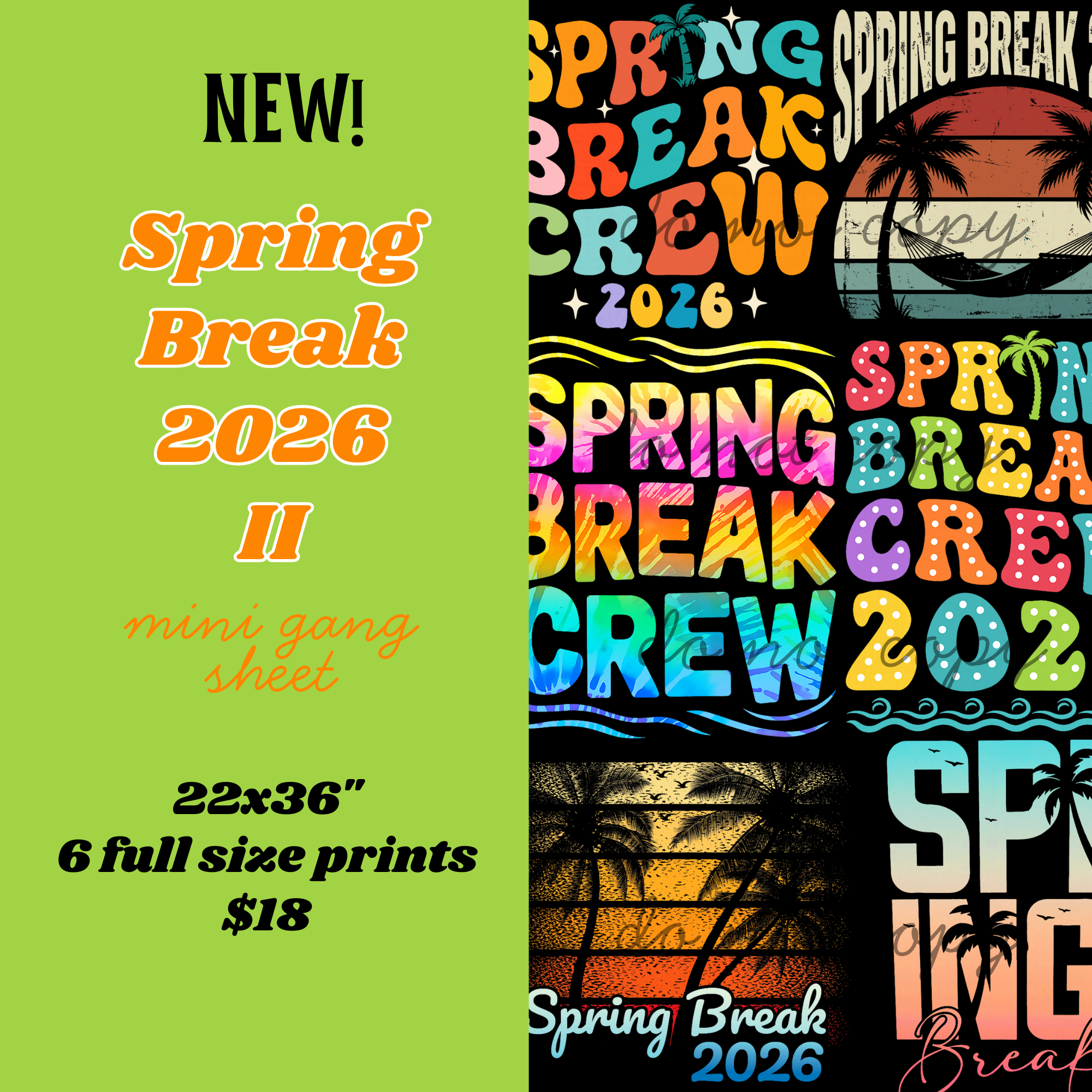 Spring Break II Mini Gang Sheet – ReadyPress DTF