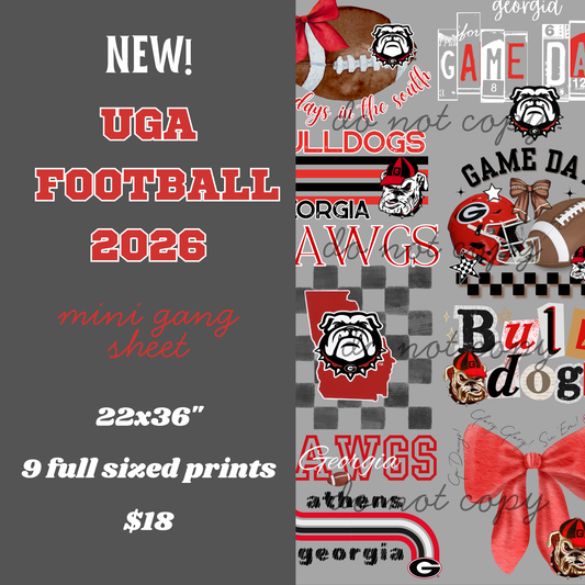 UGA Football '26 Mini Gang Sheet