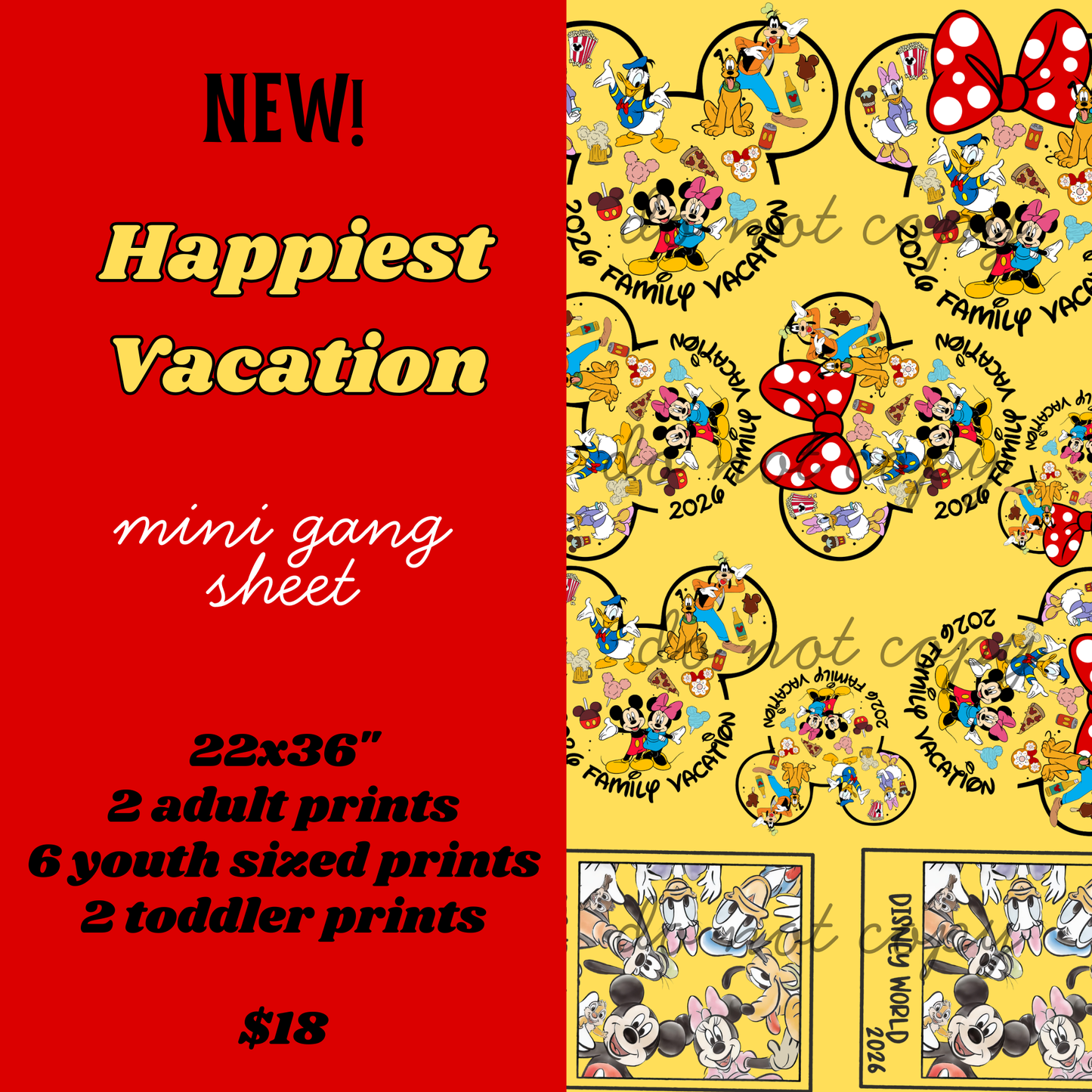 Happiest Vacation Mini Gang Sheet