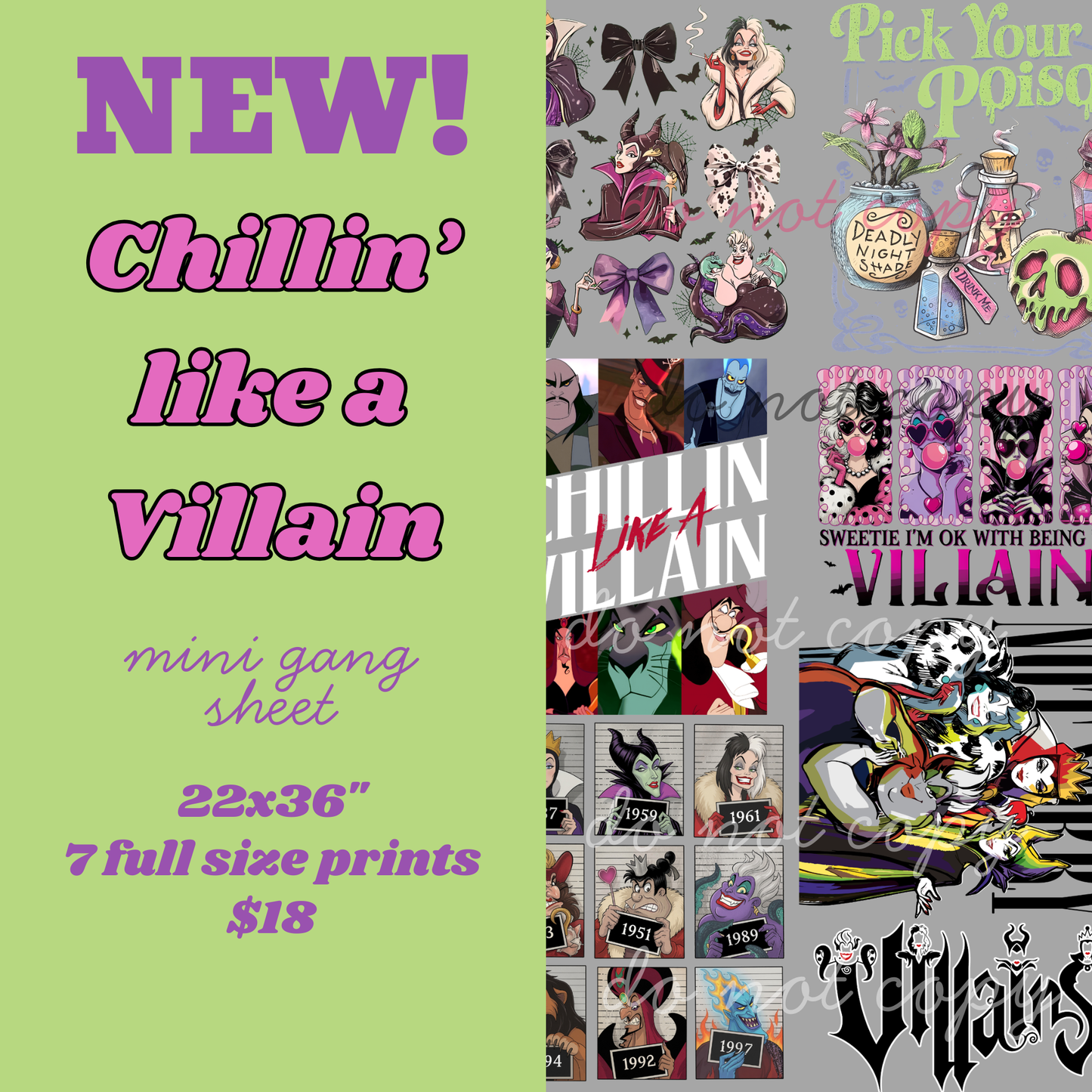 Chillin' Like a Villain Mini Gang Sheet