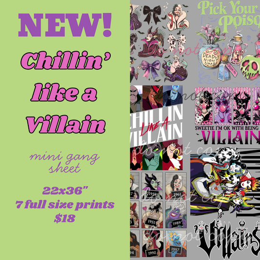 Chillin' Like a Villain Mini Gang Sheet