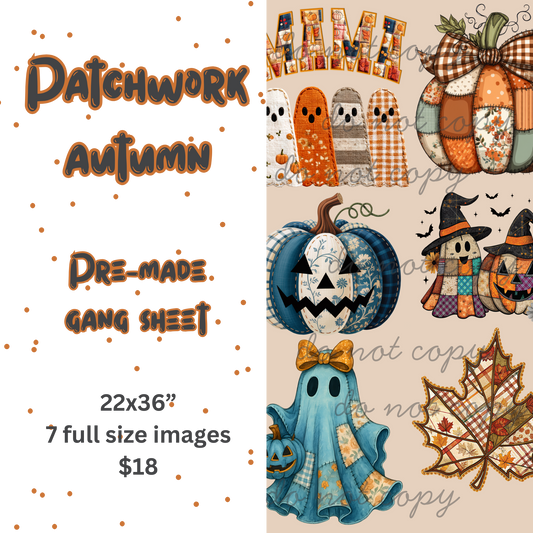 Patchwork Autumn Pre-Made Gang Sheet