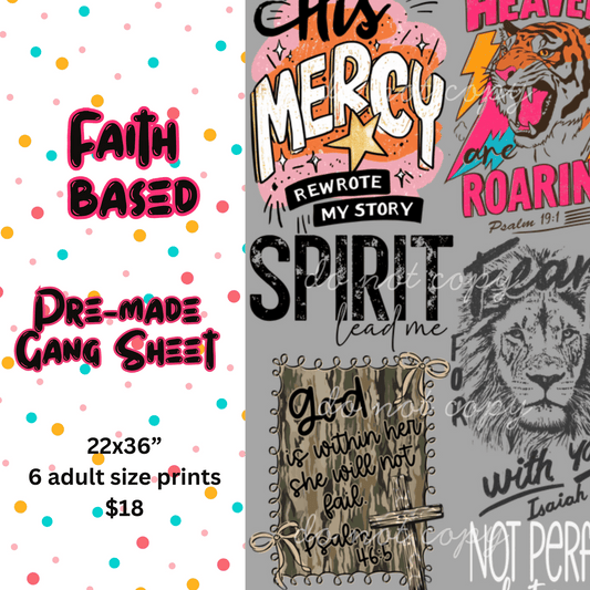 Faith Based Pre-Made Gang Sheet