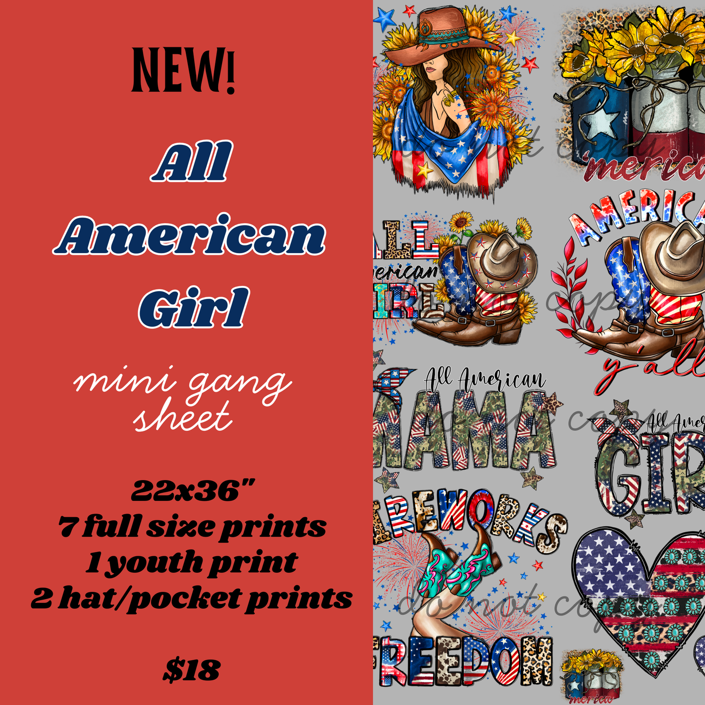 All American Girl Mini Gang Sheet