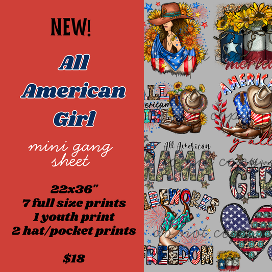 All American Girl Mini Gang Sheet
