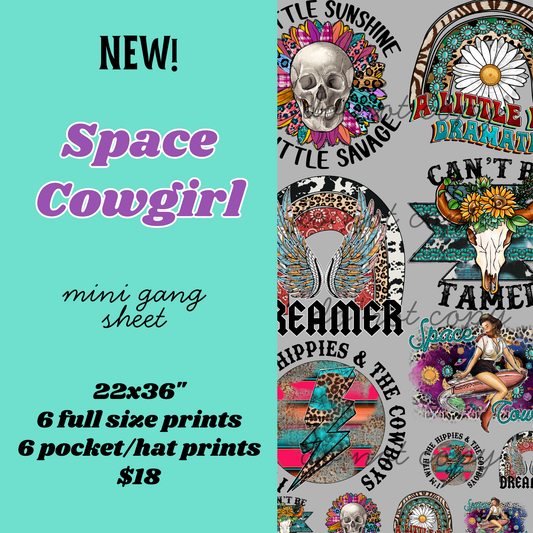 Space Cowgirl Mini Gang Sheet