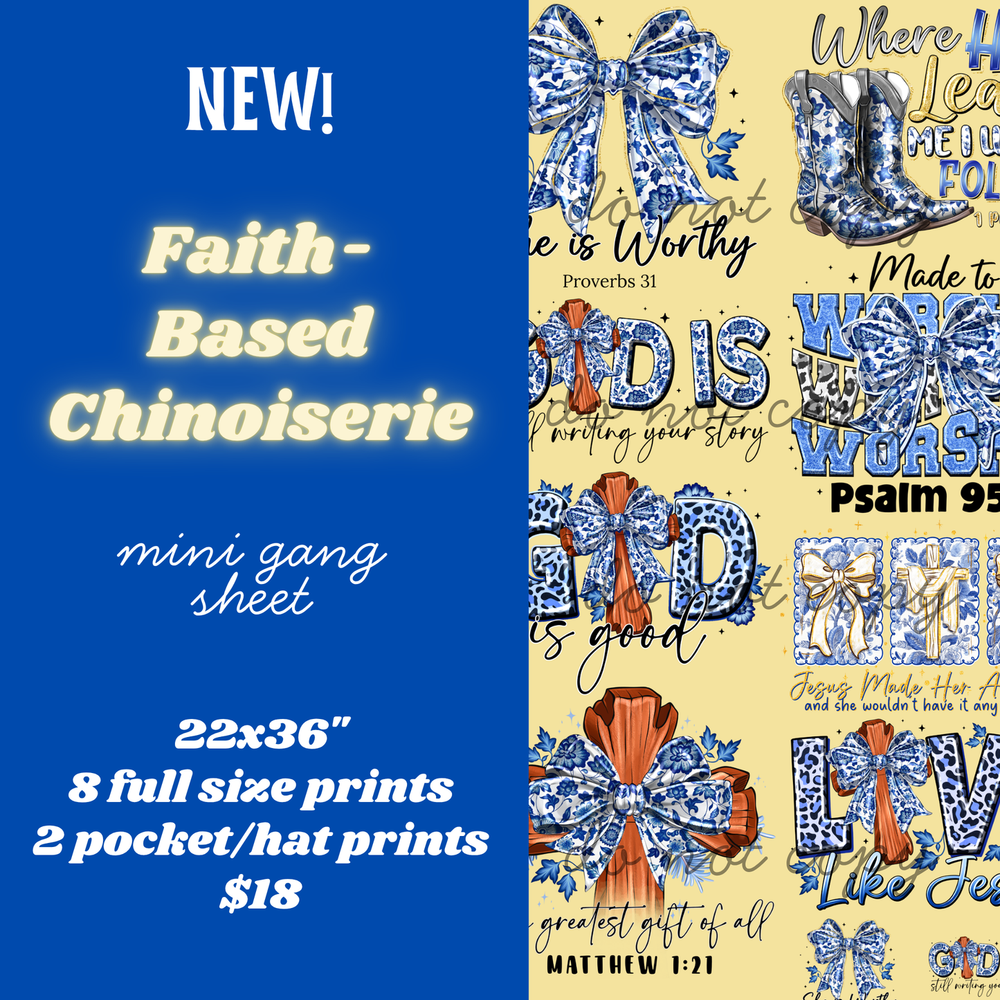 Chinoiserie Faith-Based Mini Gang Sheet
