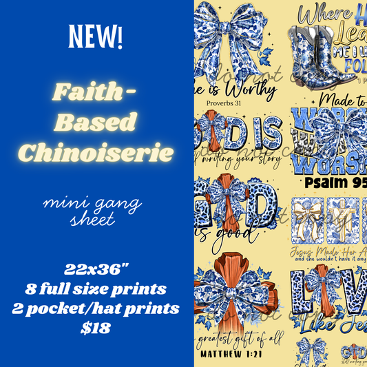 Chinoiserie Faith-Based Mini Gang Sheet