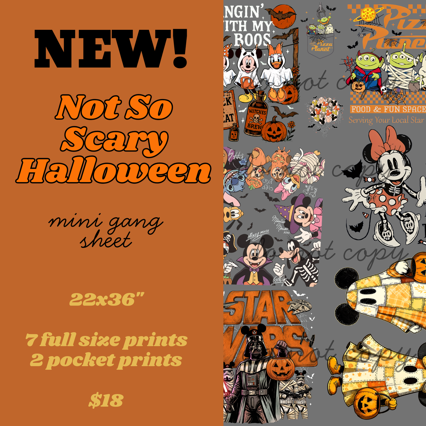 Not So Scary Halloween Mini Gang Sheet