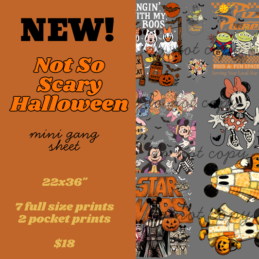 Not So Scary Halloween Mini Gang Sheet