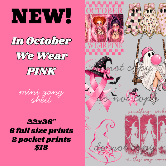 In October We Wear Pink Mini Gang Sheet