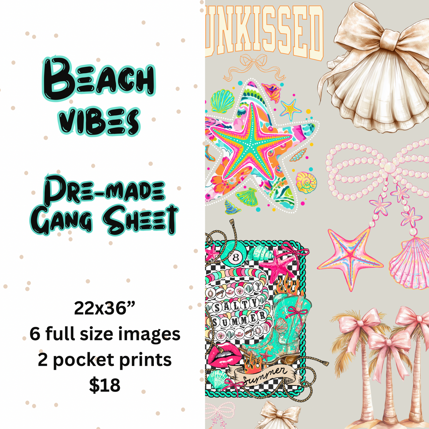 Beach Vibes Pre-Made Gang Sheet