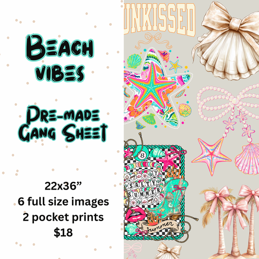 Beach Vibes Pre-Made Gang Sheet