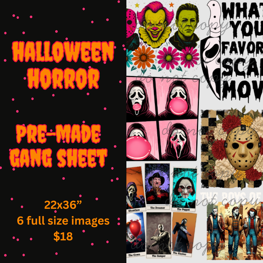 Halloween Horror Pre-Made Gang Sheet