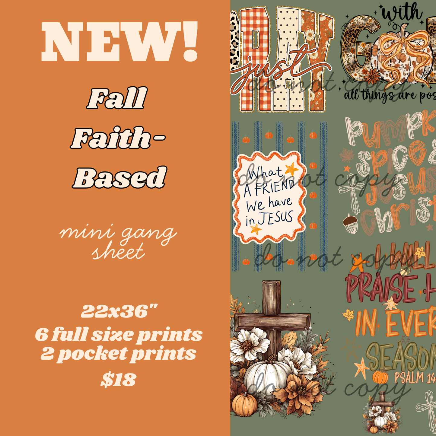 Fall Faith Based Mini Gang Sheet