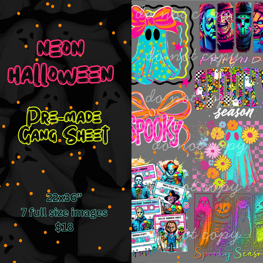 Neon Halloween Pre-Made Gang Sheet