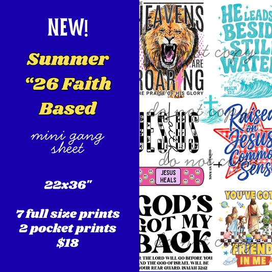 Summer '26 Faith-Based Mini Gang Sheet