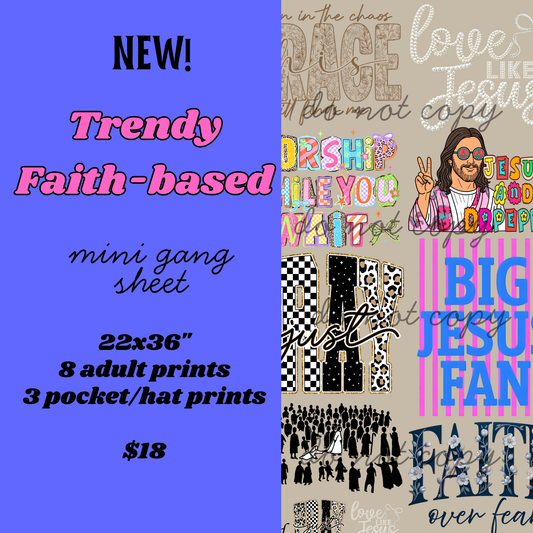 Trendy Faith-Based Mini Gang Sheet