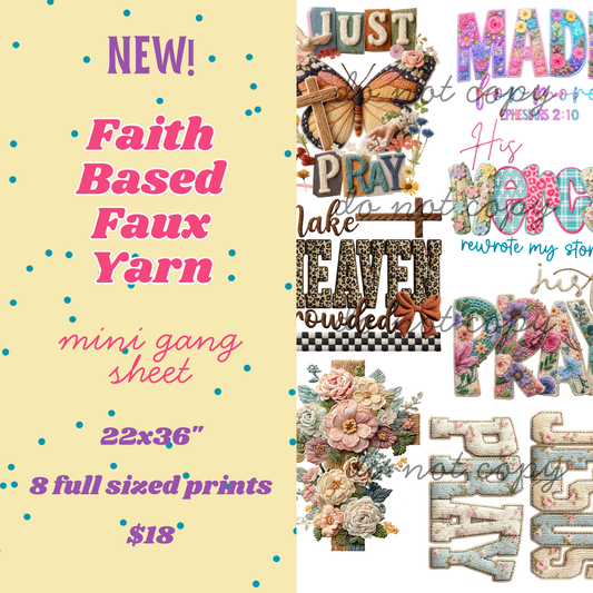 Faith Based Faux Yarn Mini Gang Sheet