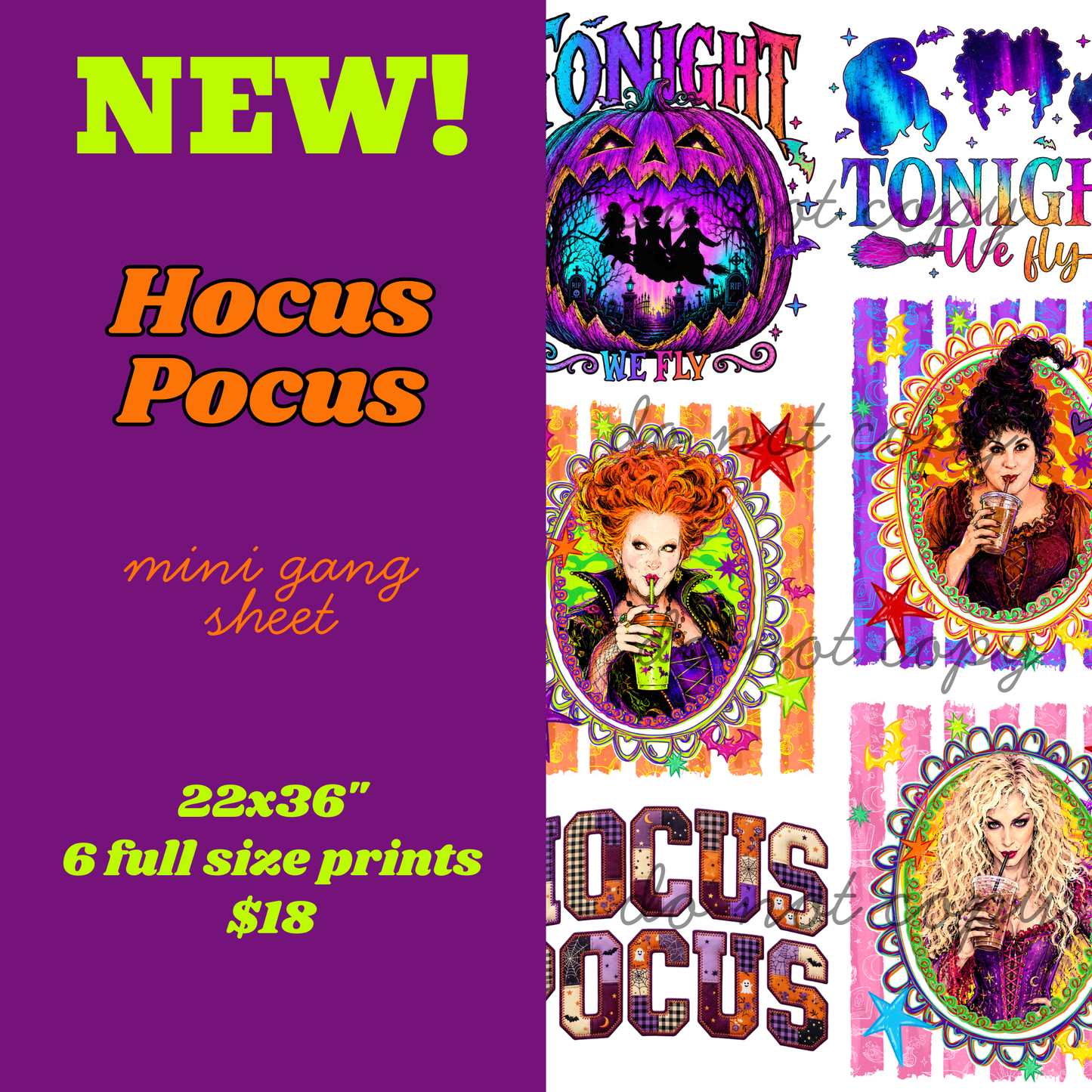 Hocus Pocus Mini Gang Sheet
