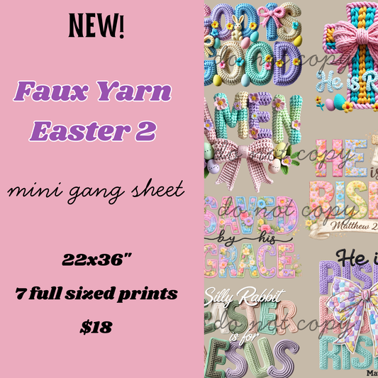 Faux Yarn Easter 2 Mini Gang Sheet