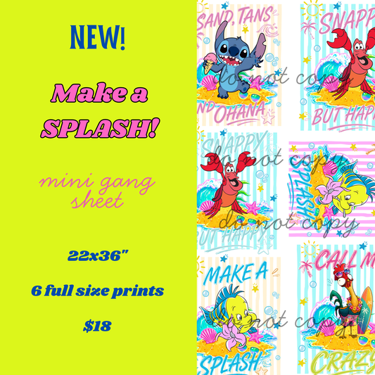 Make A Splash! Mini Gang Sheet