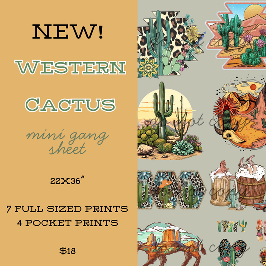Western Cactus Mini Gang Sheet