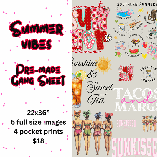 Summer Vibes Pre-Made Gang Sheet