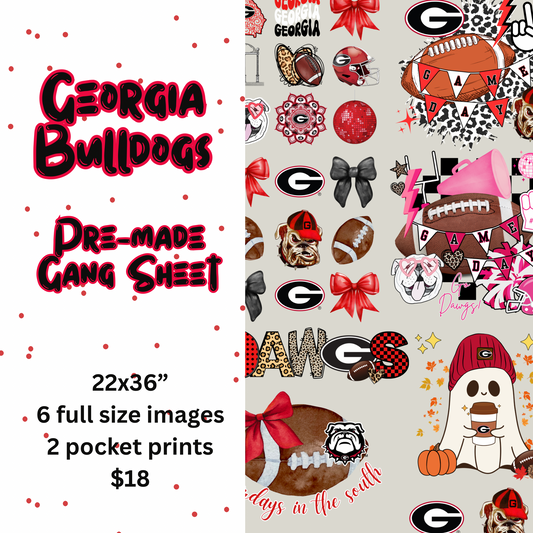 Georgia Bulldogs Pre-Made Gang Sheet
