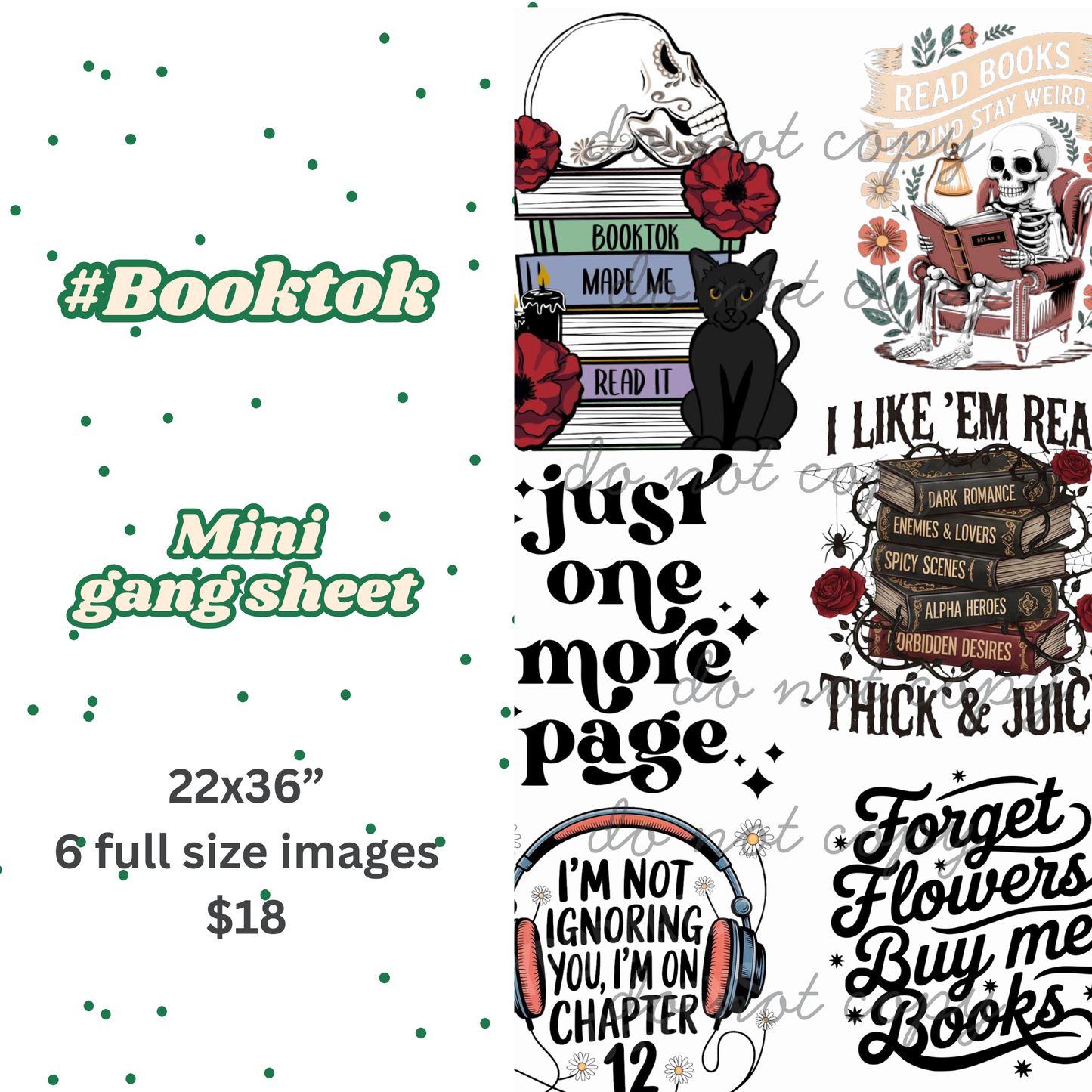 #Booktok Mini Gang Sheet