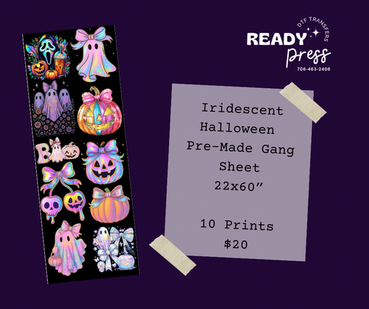 Iridescent Halloween Pre-Made Gang Sheet