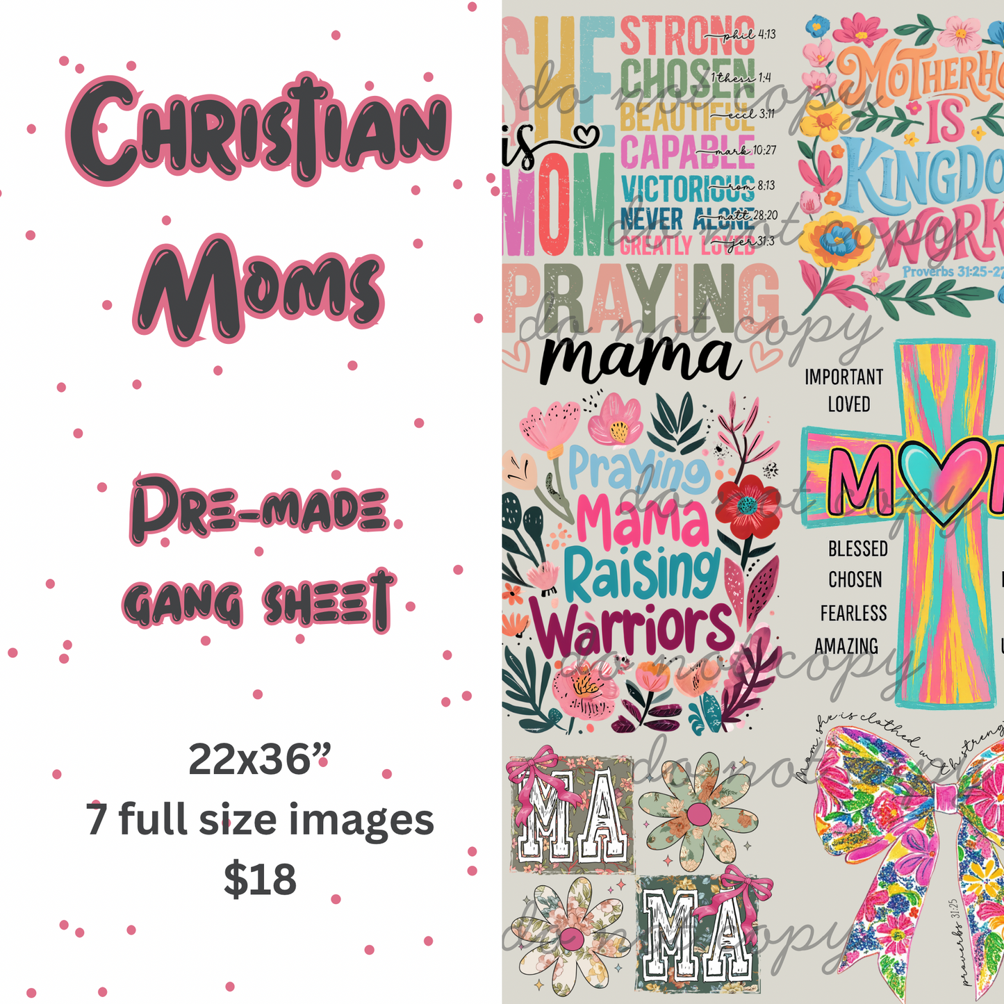 Christian Mother’s Day Gang Sheet