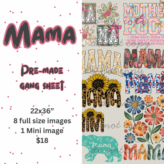 Mama Themed Mother’s Day Gang Sheet
