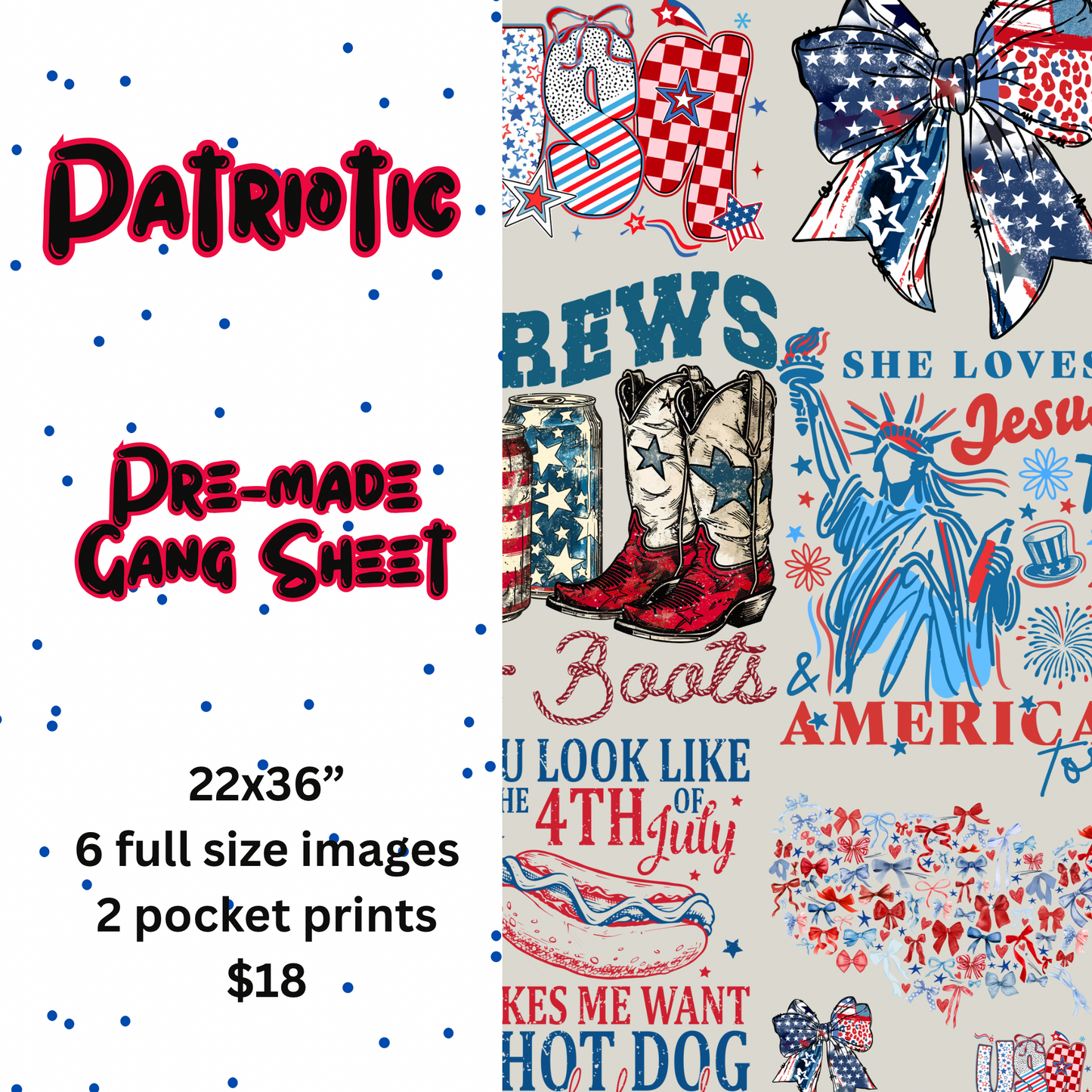 Patriotic Gang Sheet