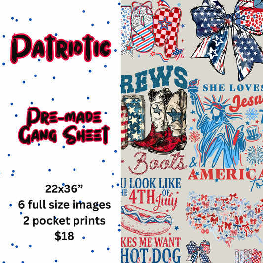 Patriotic Gang Sheet