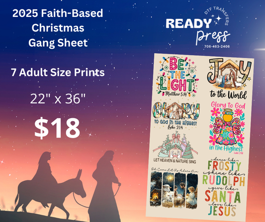 2025 Faith-Based Christmas Christmas Pre-Made Gang Sheet