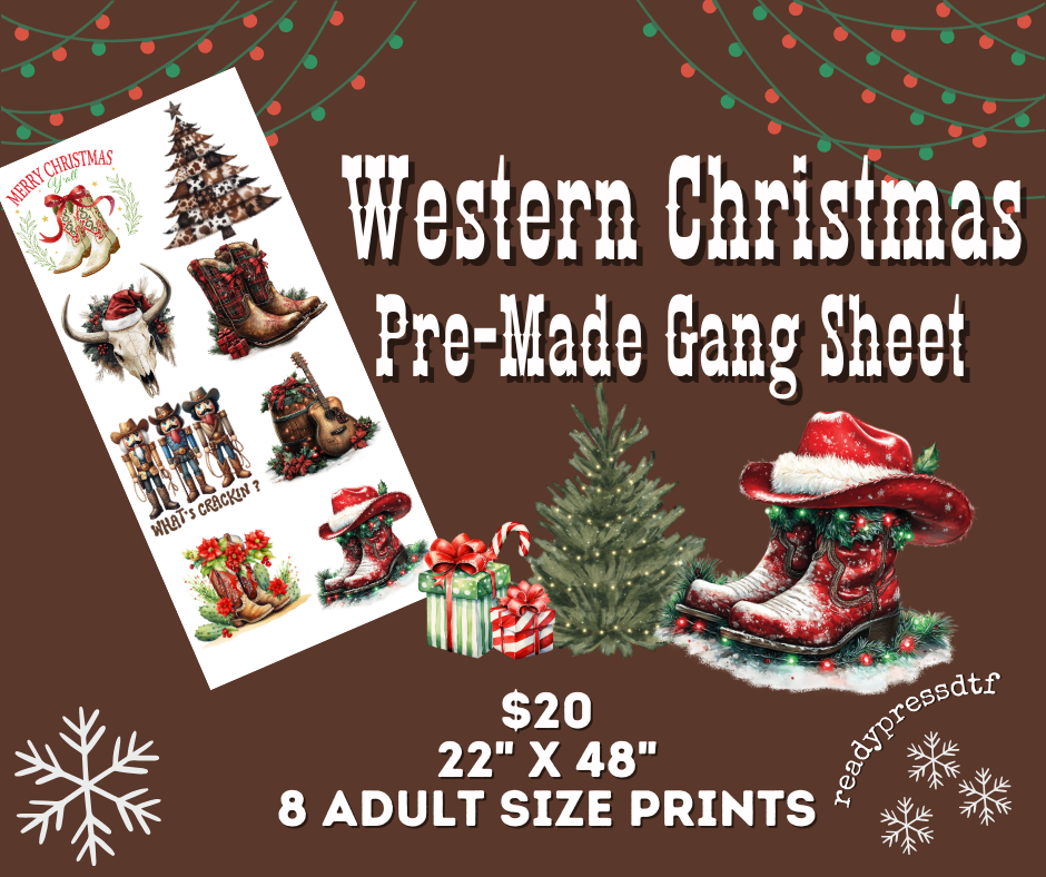 Western Christmas Gang Sheet