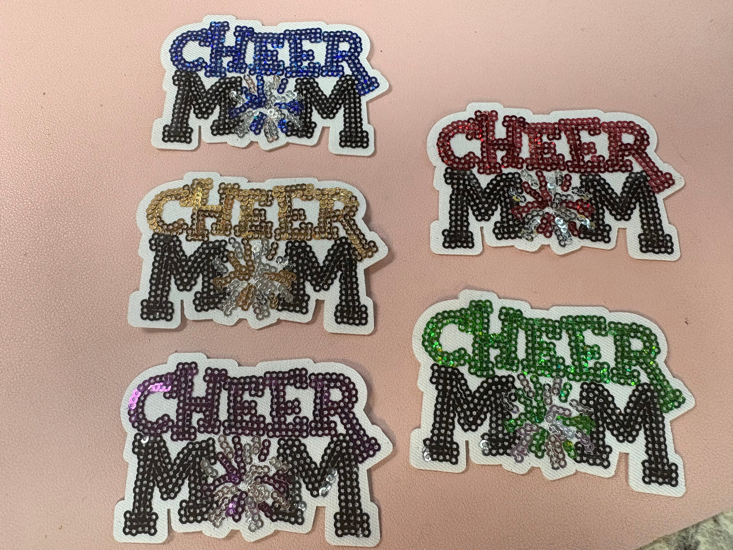 Cheer Mom sequin hat patch