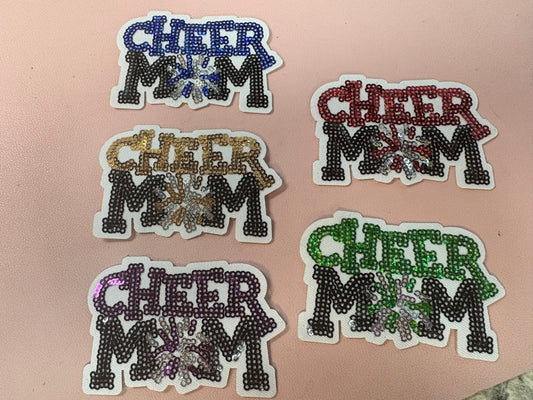 Cheer Mom sequin hat patch